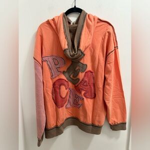 Easel Peace Rose Patchwork Hoodie
